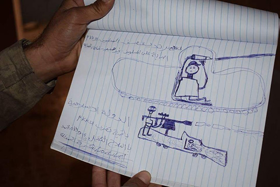 «Daech» apprend aux enfants à dessiner des chars et des mitrailleuses.