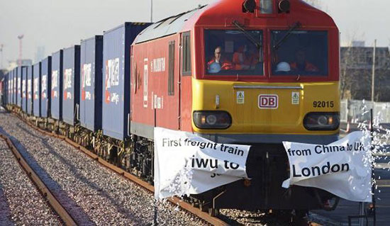 Le premier train direct de Londres est arrivé en Chine