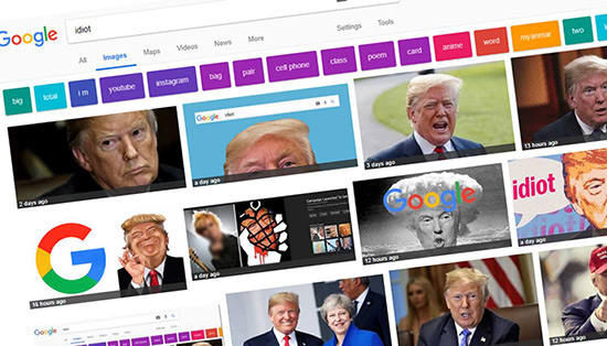 Google associe désormais le mot «idiot» à des photos de Trump