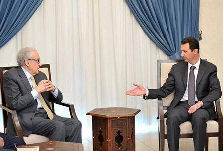 Lakhdar Brahimi et Bachar Assad