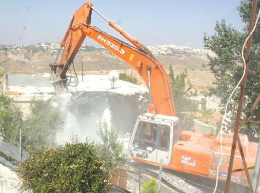 Israël a démoli environ 103 unités d’habitation à Jérusalem-Est en 2009.