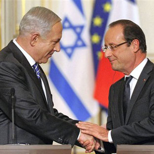 Netanyahou, en visite en France, est très satisfait de Hollande
