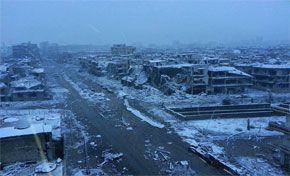 Homs, belle ville devenue terre à l’abandon sous la neige