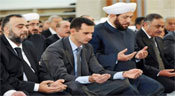 Assad participe à la prière du Fitr à Damas malgré les tirs de mortier