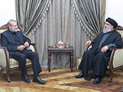 Le président du Parlement iranien chez sayed Nasrallah