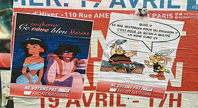 Harry Potter, Aladin et Astérix lancent une campagne anti-FN à Paris
