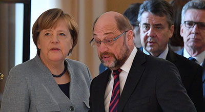 Merkel et les sociaux-démocrates sont parvenus à un accord de gouvernement


