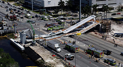 USA: un pont piétonnier s’effondre et fait plusieurs morts à Miami
