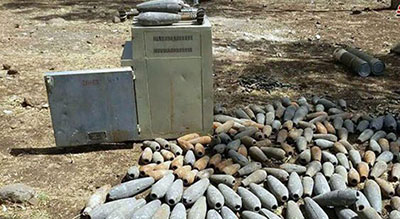 Découverte d’un atelier pour fabrication d’obus de mortier dans la banlieue de Homs



