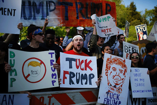 USA: Donald Trump visé par des manifestants