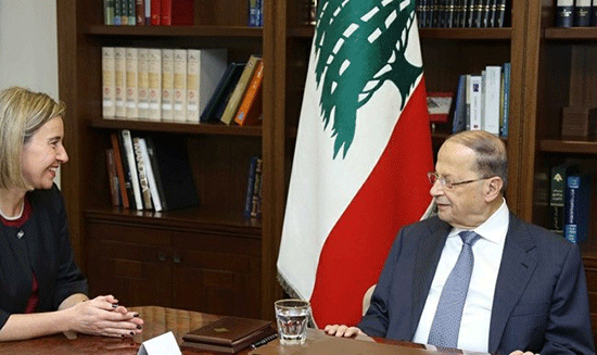 Aoun reçoit Mogherini: il faut une solution politique et pacifique pour mettre fin à la crise syrienne