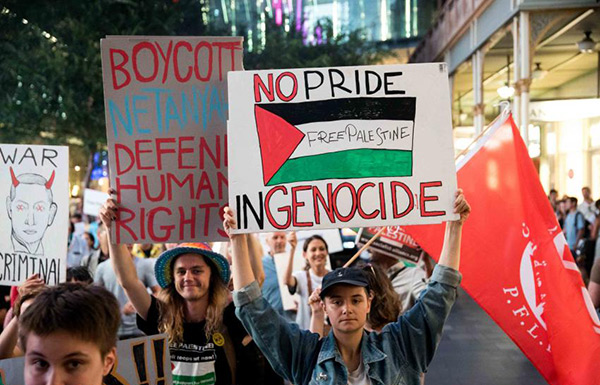 Manifestations contre la visite de Netanyahu en Australie.