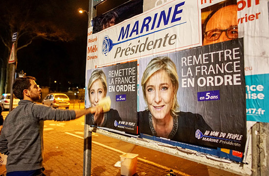 France/Présidentielle 2017: Le Pen devance Macron et Fillon.