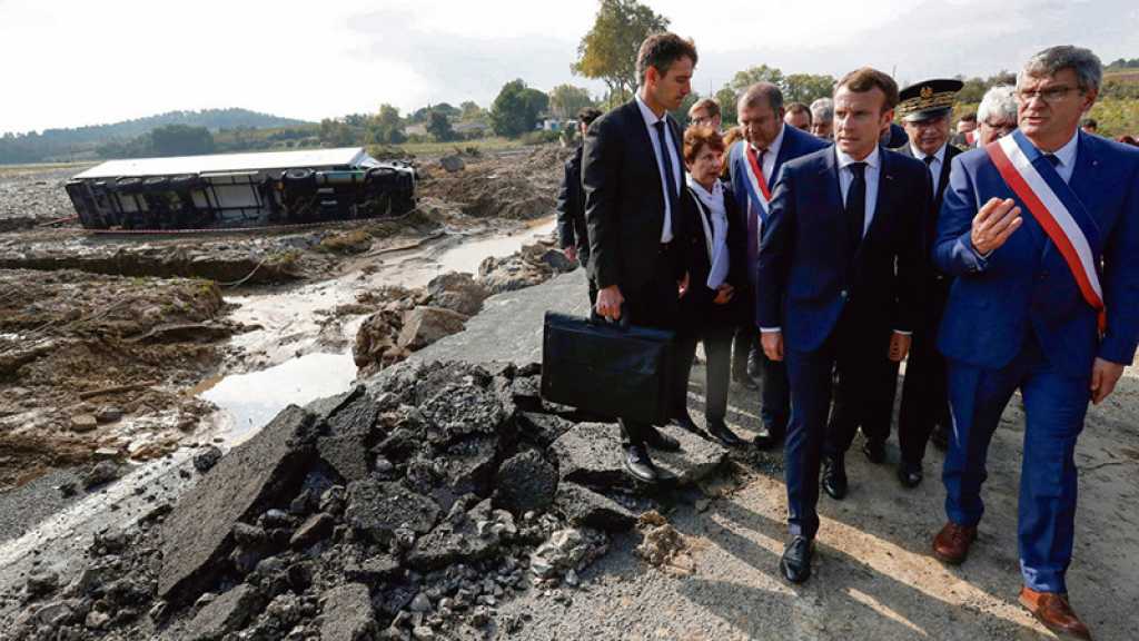Intempéries: Macron promet un soutien «dans la durée» aux sinistrés des Alpes-Maritimes