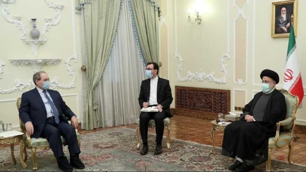 Moqdad à Téhéran: les relations entre la Syrie et l’Iran sont «stratégiques», Raïssi se rendra bientôt en Syrie