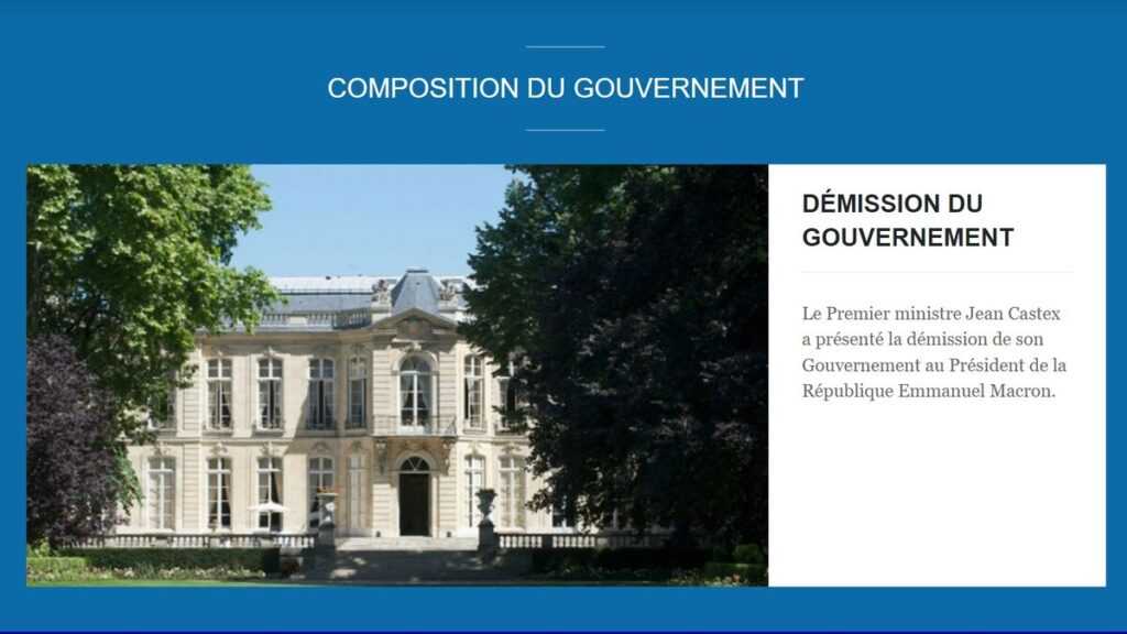 France: le site internet de Matignon annonce par erreur la démission du gouvernement