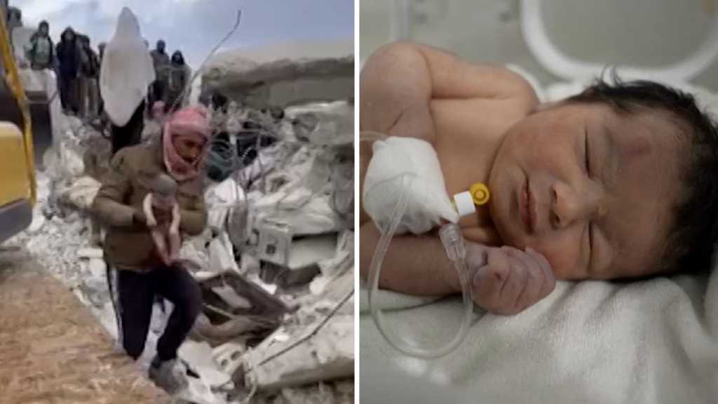 Séisme en Syrie: un nouveau-né miraculeusement sauvé des décombres d’une maison