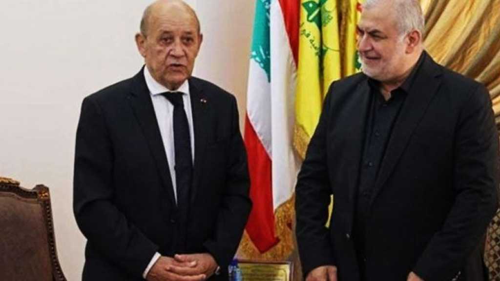 Crise au Liban: Le Drian reçu par le chef du bloc parlementaire du Hezbollah